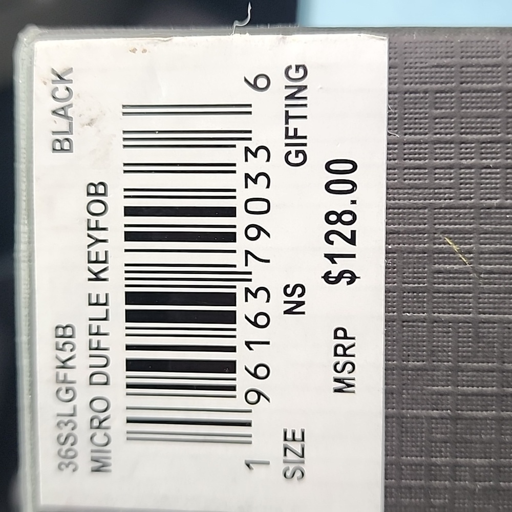 Michael Kors Gifting Micro Duffle Keyfob NWT bag charm in black signature Rare - Picture 7 of 7